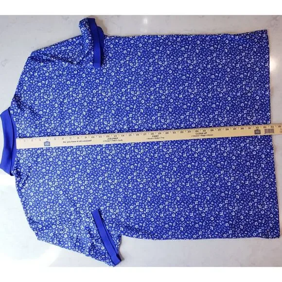 NWT POLO RALPH LAUREN Classic Floral SS Polo Shirt Men's 2XLT in Blue & White - Picture 8 of 8